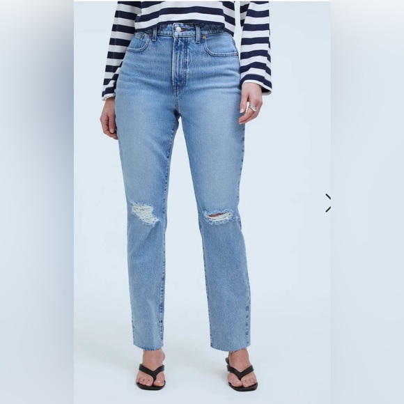 Madewell Curvy The Perfect Vintage Straight Jean Distressed Size 29 - Picture 2 of 14